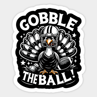 Joyful Thanksgiving Football Turkey - Gobble The Ball Sticker